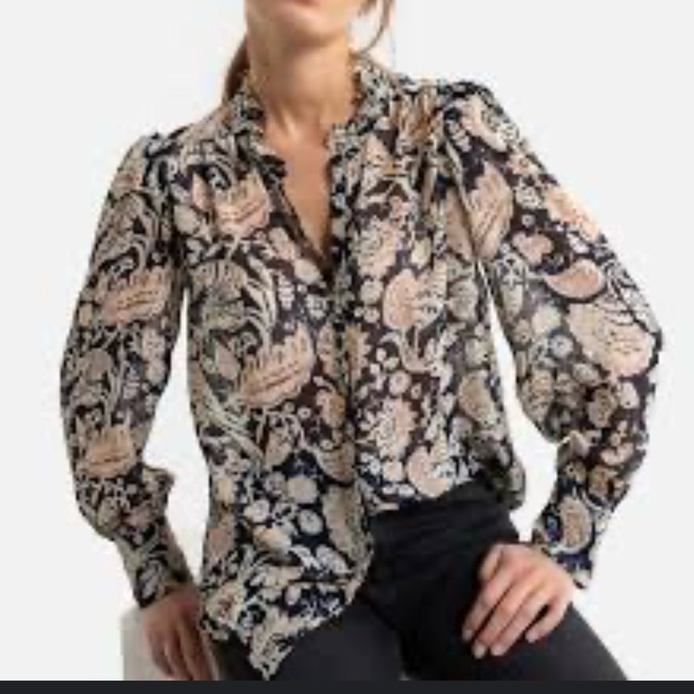 NWT BA&SH Abi Shirt Floral Print Blouse Size XS